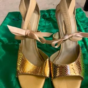 Rose Gold Latin Dance Shoes.